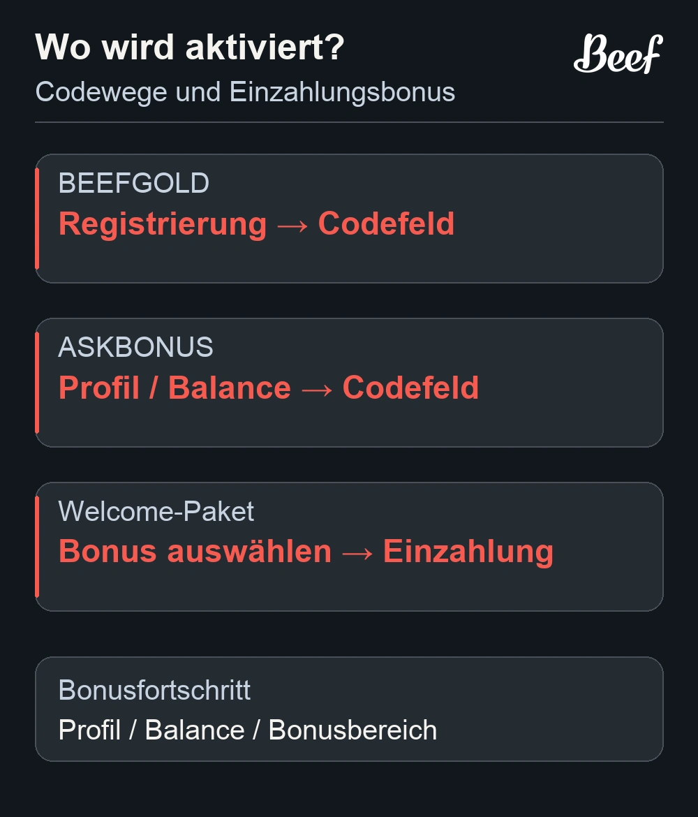 Registrierungscode und Codefeld im Bereich Balance